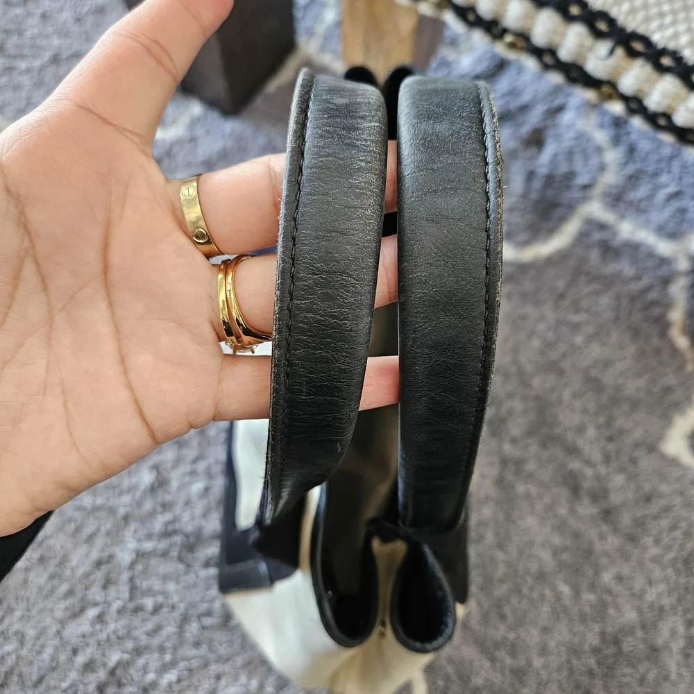 Balenciaga Canvas Tote with Zip Pouch - Cream & Black - Picture 12 of 12